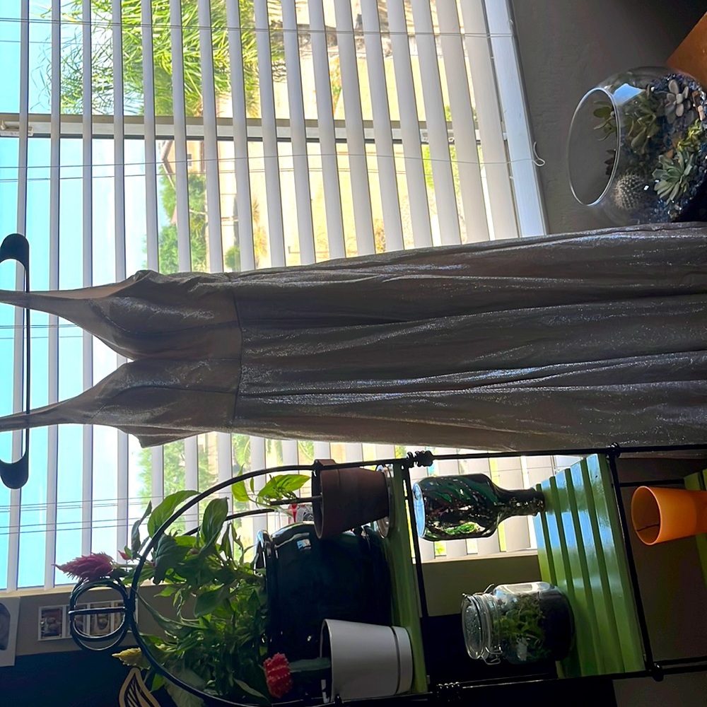 Sparkle prom dress! The size is 7/8 in women’s, it is a cream color :).